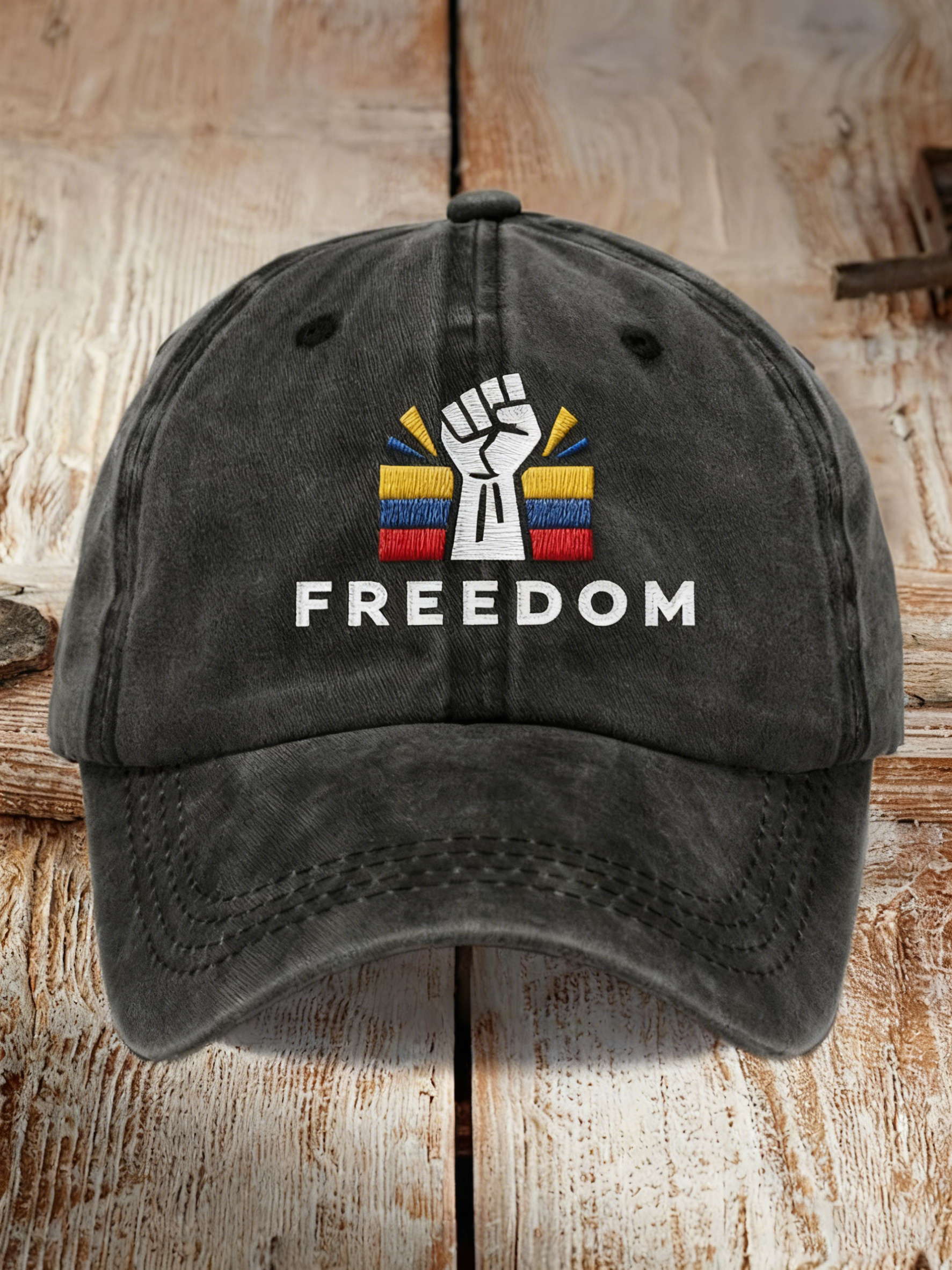 Unisex Casual Washed Cotton Venezuela Freedom Hat