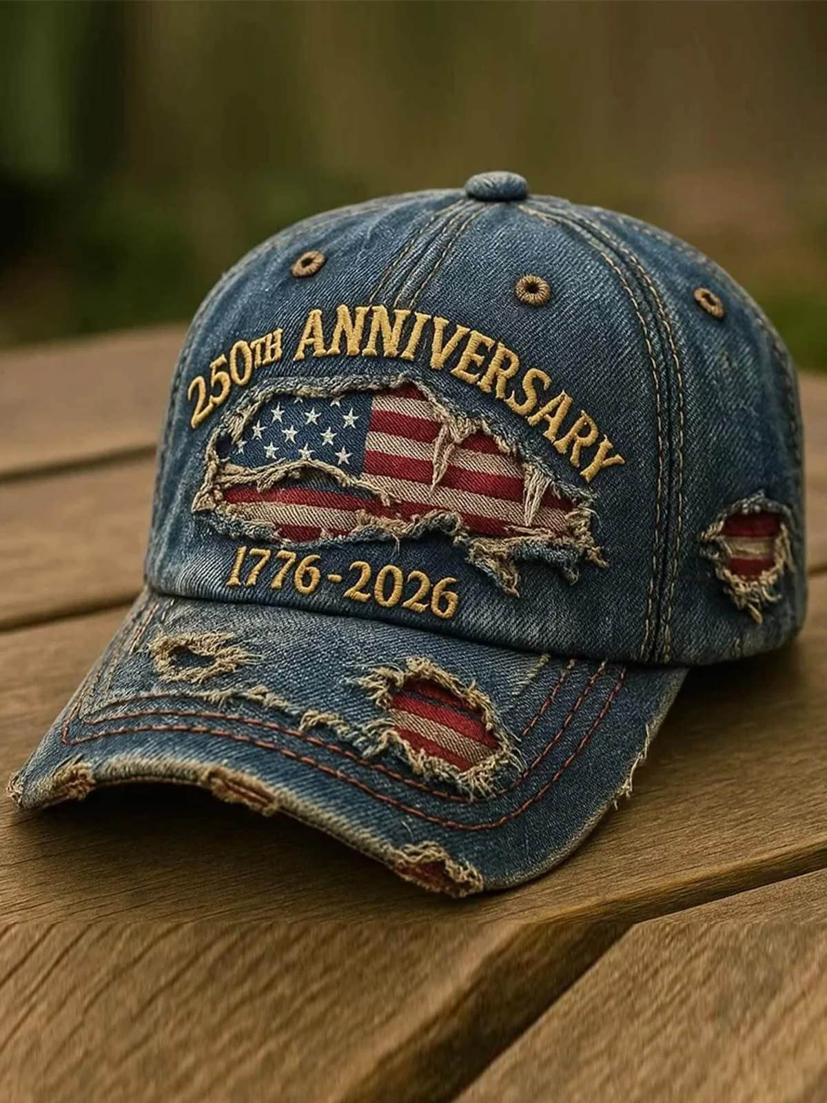 Distressed Denim Flag 250th Anniversary Cap