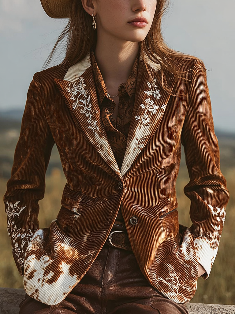 Simpfit women's corduroy suit jacket in retro western style