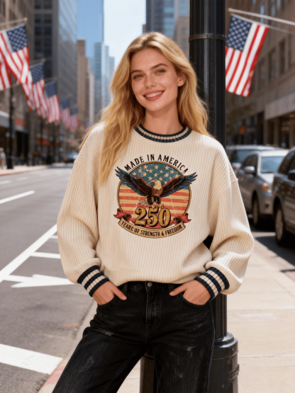 Women's Made in America 250th Strength & Freedom Eagle Sweater