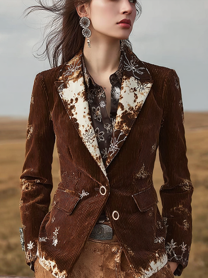 Simpfit women's corduroy suit jacket in retro western style