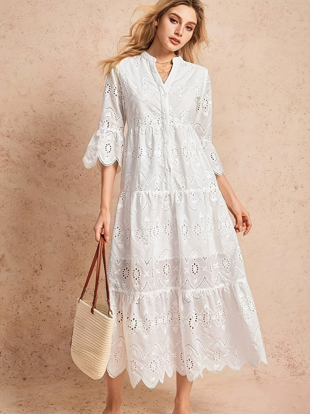 Women's Summer Elegant Mid-Sleeve Party Shirt Dress