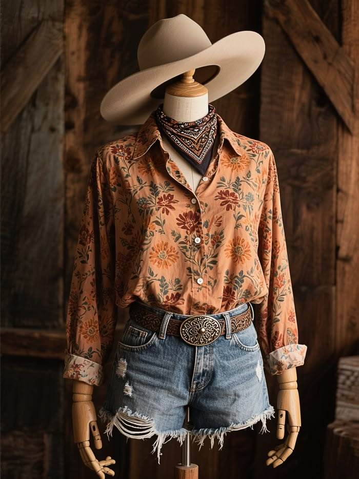 Women's Western Floral Print Shirt