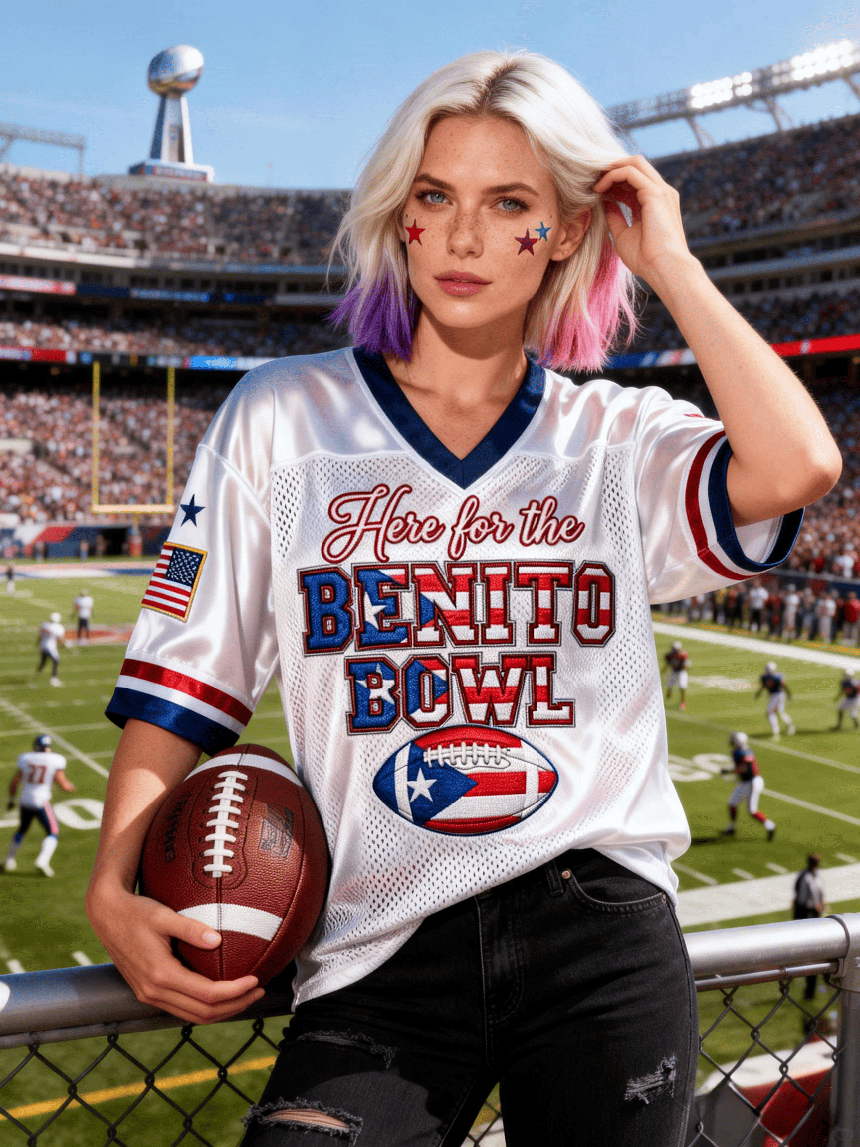 Women's Benito Bowl Super Bowl Puerto Rico Themed Jersey