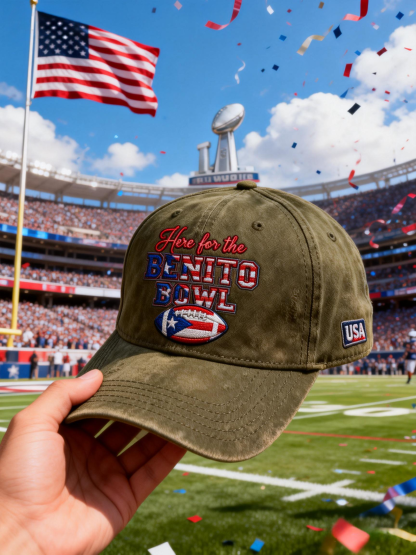 Olive Green Benito Bowl Football Cap