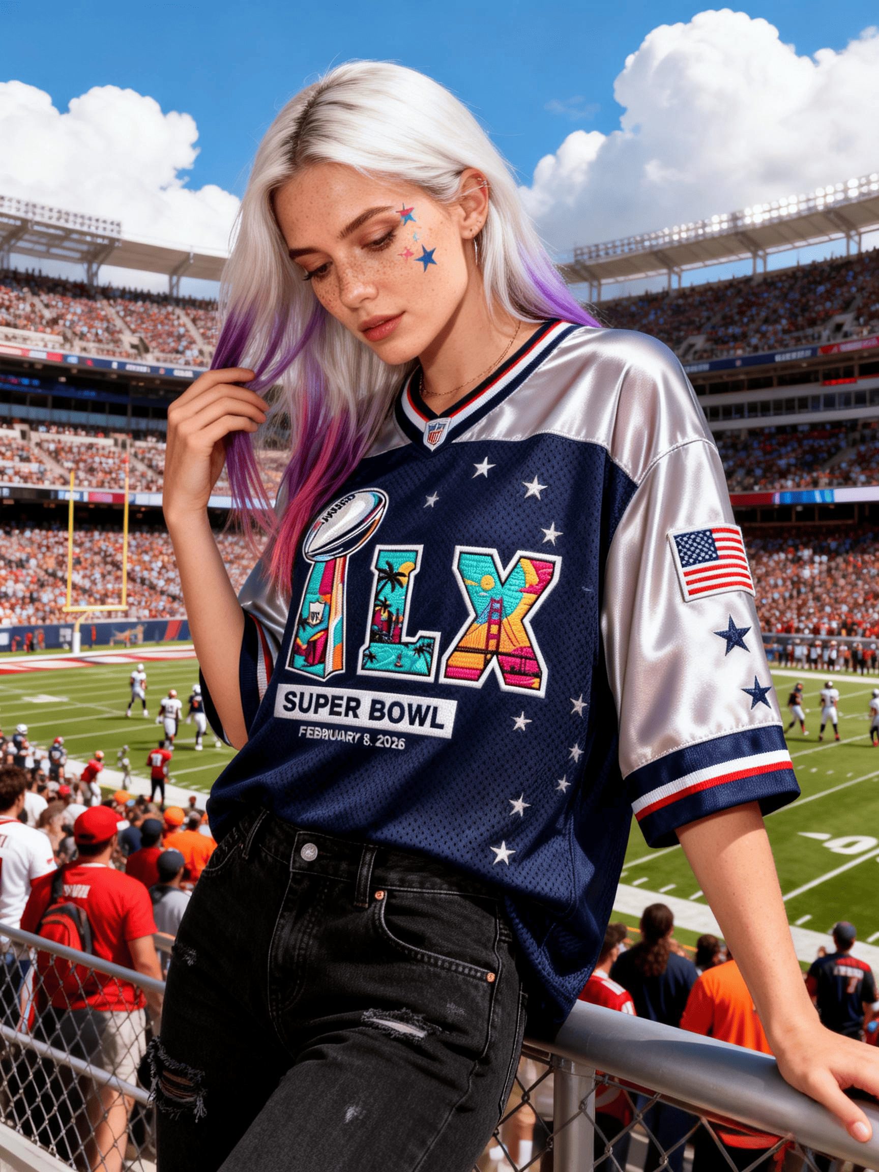 Women's Super Bowl LX (Feb 8 2026) Colorful Print Jersey