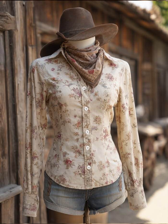 Women's Vintage Floral Western Shirt