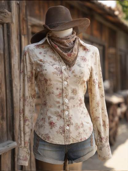 Women's Vintage Floral Western Shirt