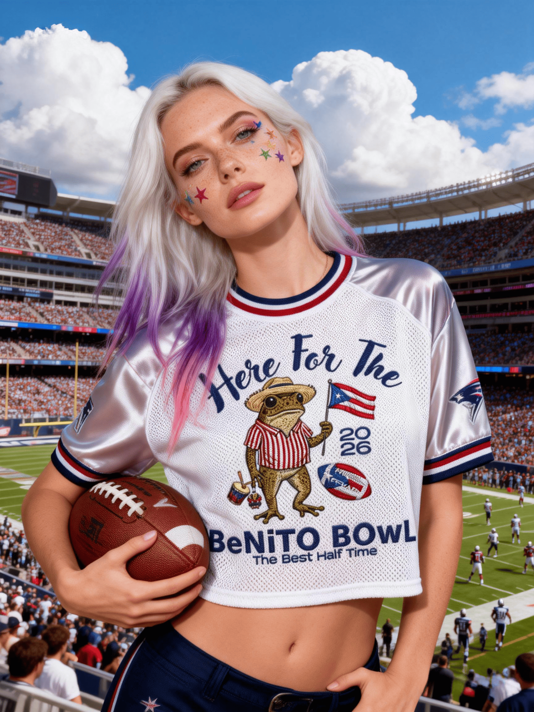 Women's Benito Bowl 2026 Puerto Rico Frog Halftime Cropped Jersey