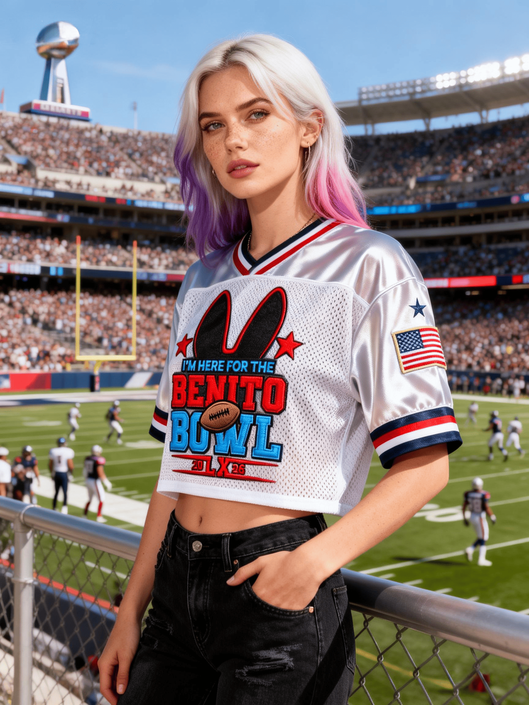 Women's Benito Bowl 2026 LX Bunny Ear Cropped Jersey