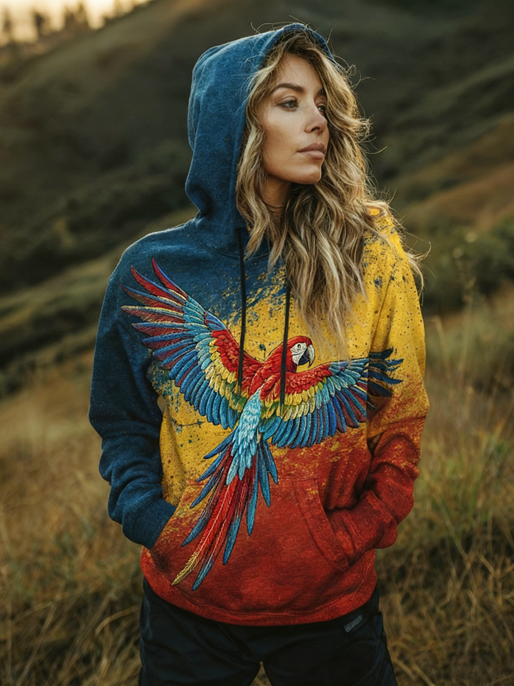 Women's Venezuelan Parrot Colorful Hoodie