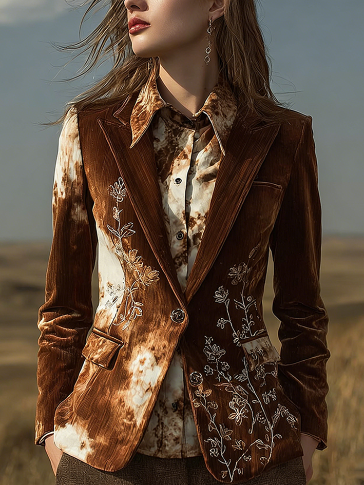 Simpfit women's corduroy suit jacket in retro western style