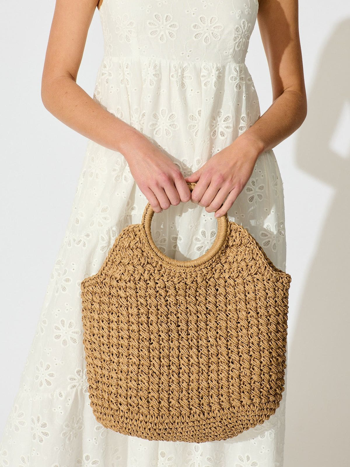 Oversized Straw Woven Tote Bag