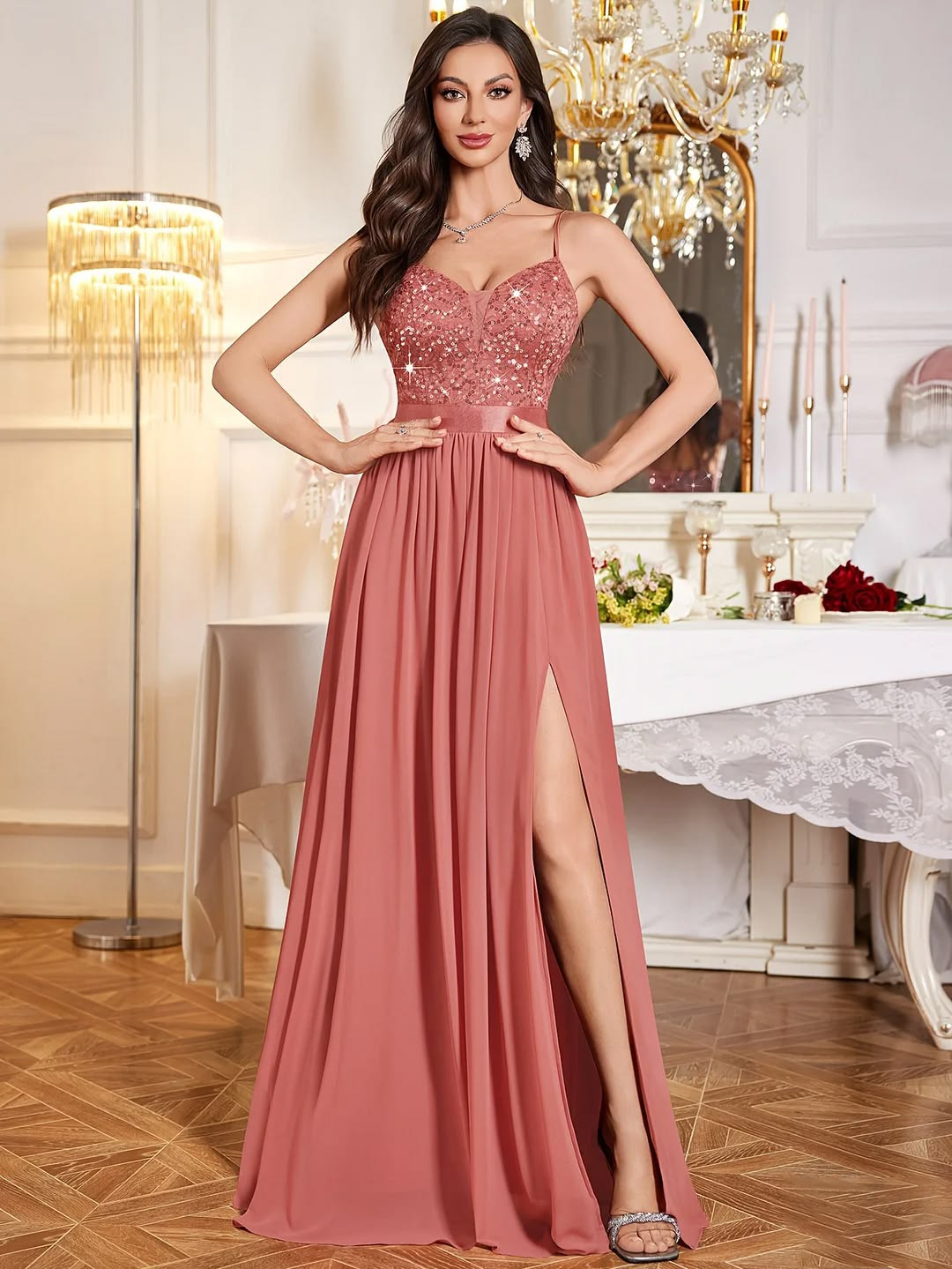 Women's Elegant Mermaid To Train Maxi Formal Evening Gown