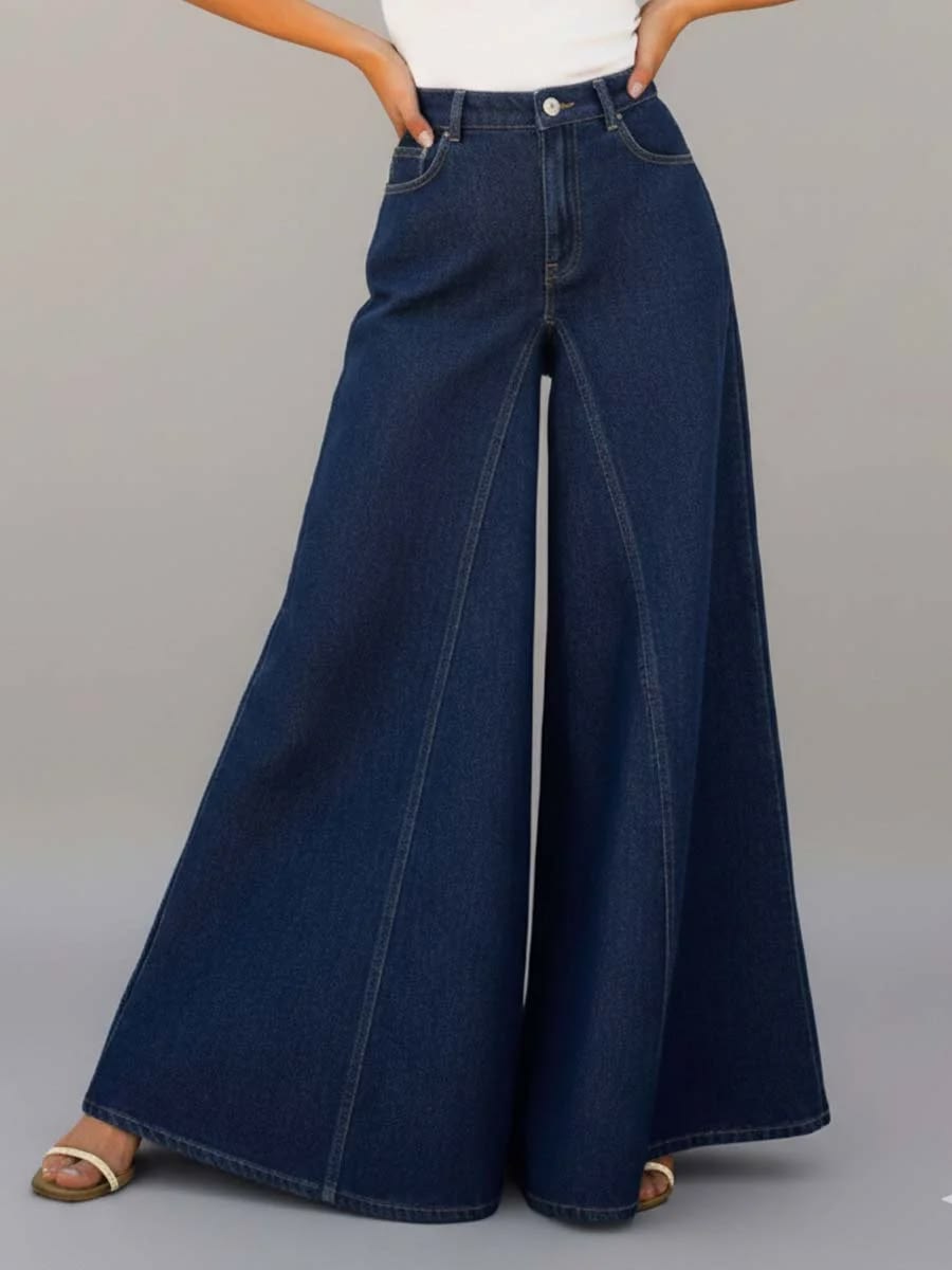 Women's Casual High-waist Wide-leg Jeans