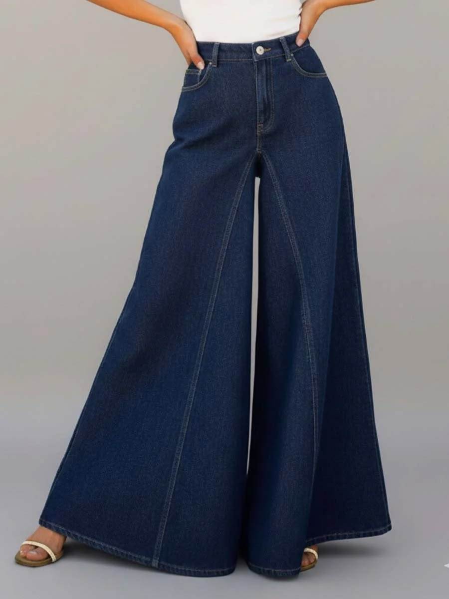 Women's Casual High-waist Wide-leg Jeans