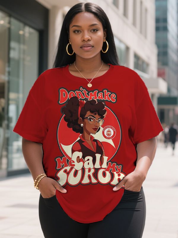 Women's Don't Make Me Call My Soror Retro Graphic Tee