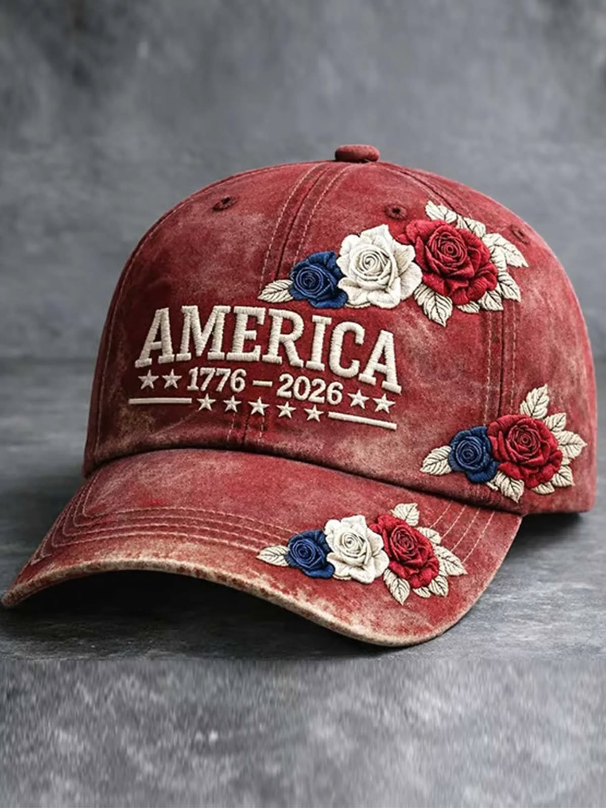 America 250th Anniversary Tri-Color Rose Cap
