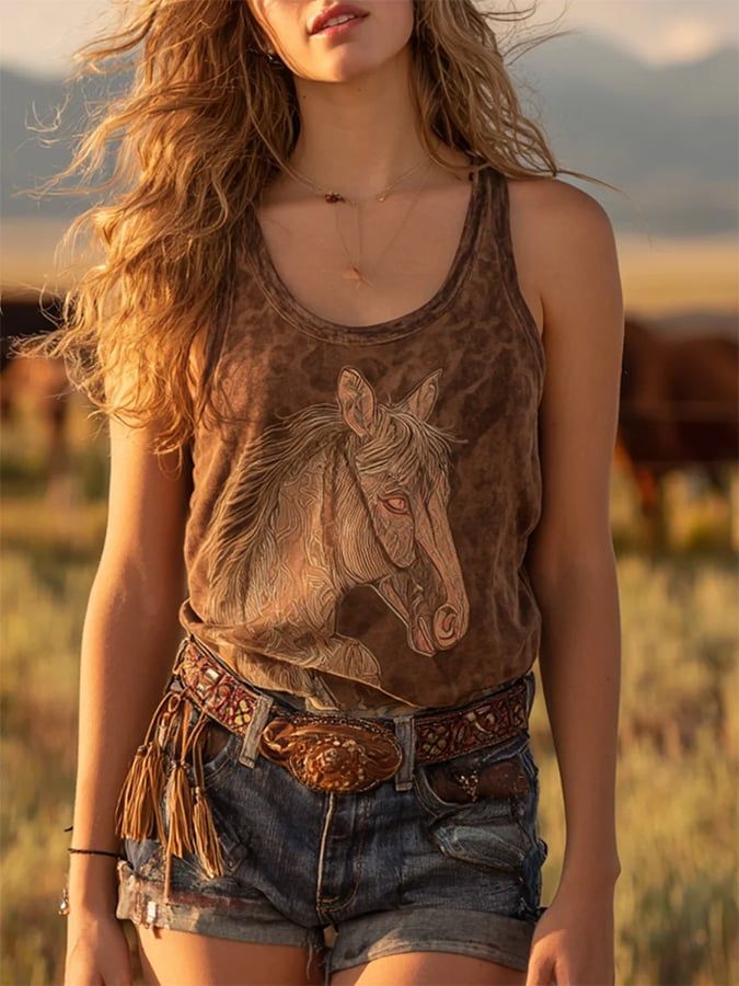 Women's Vintage Western Design Vest