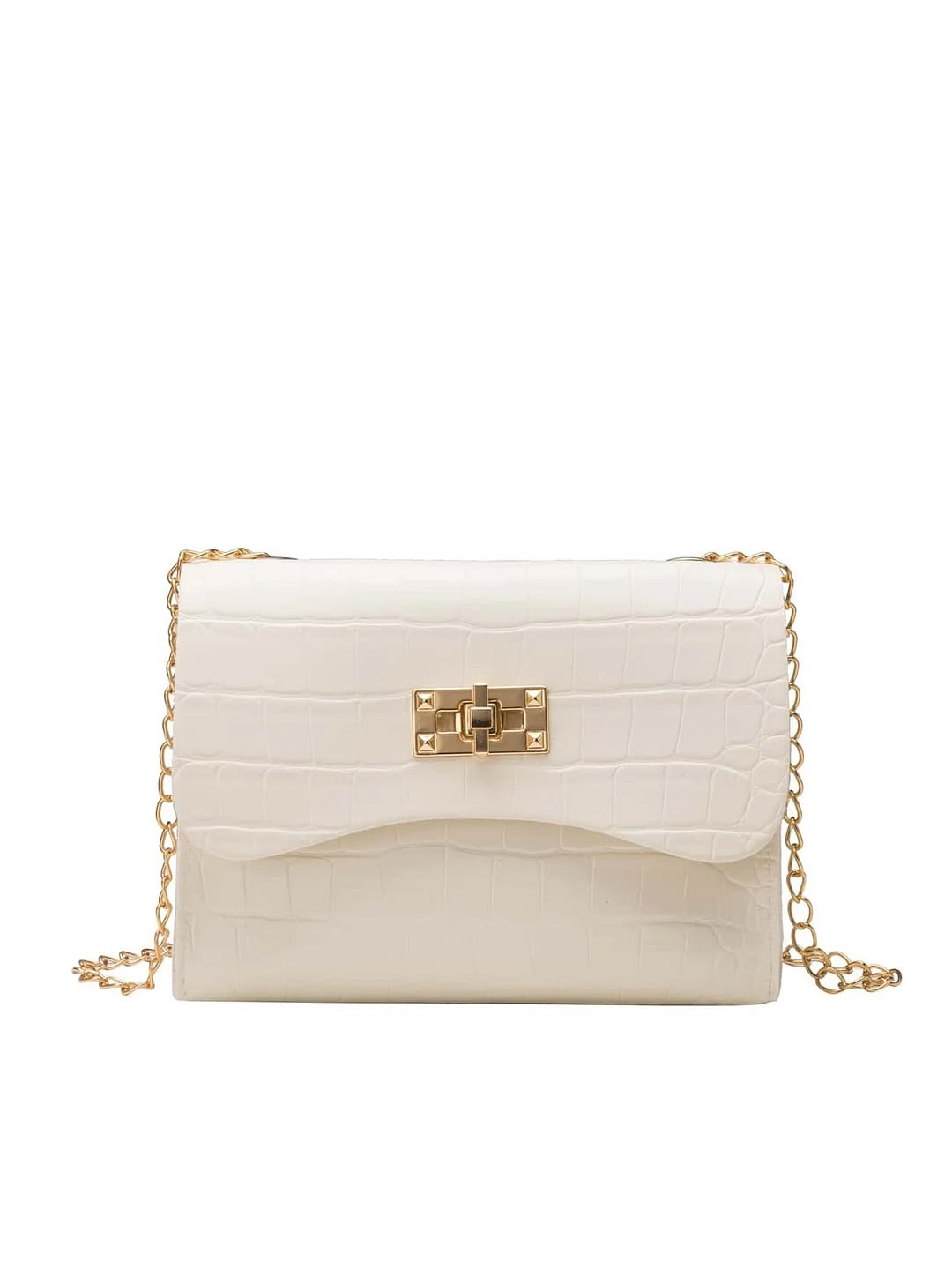 Turn-lock Chain Crossbody Bag