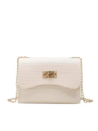 Turn-lock Chain Crossbody Bag