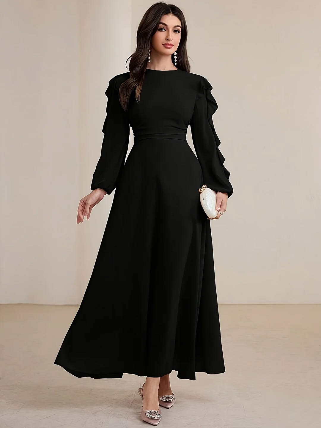 Women's Elegant Black Long Maxi Dress