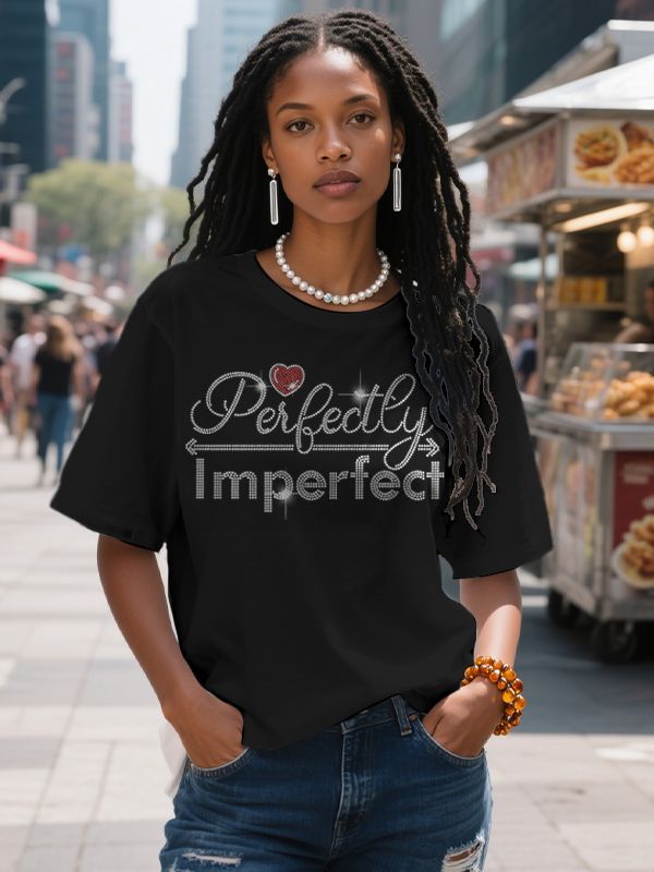 Women's Perfectly Imperfect Rhinestone Graphic Tee