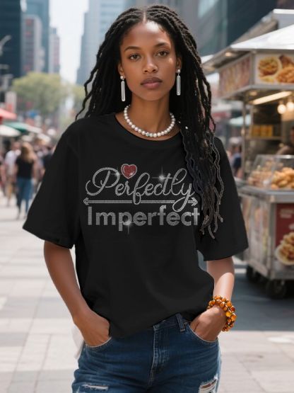Women's Perfectly Imperfect Rhinestone Graphic Tee