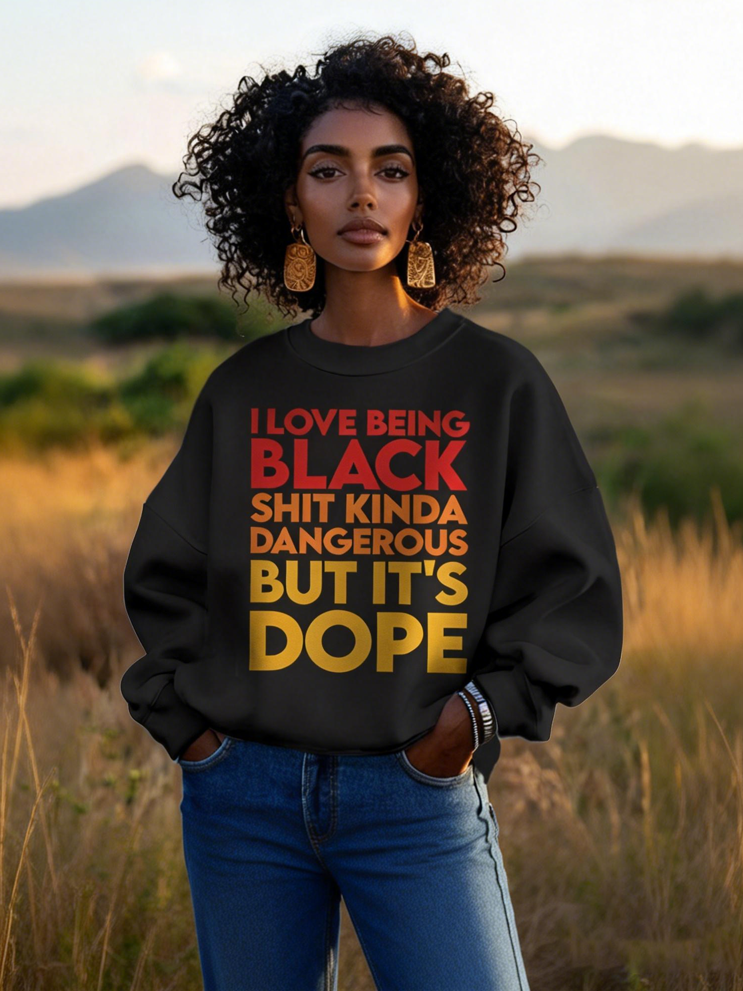Women's I Love Being Black Sweatshirt