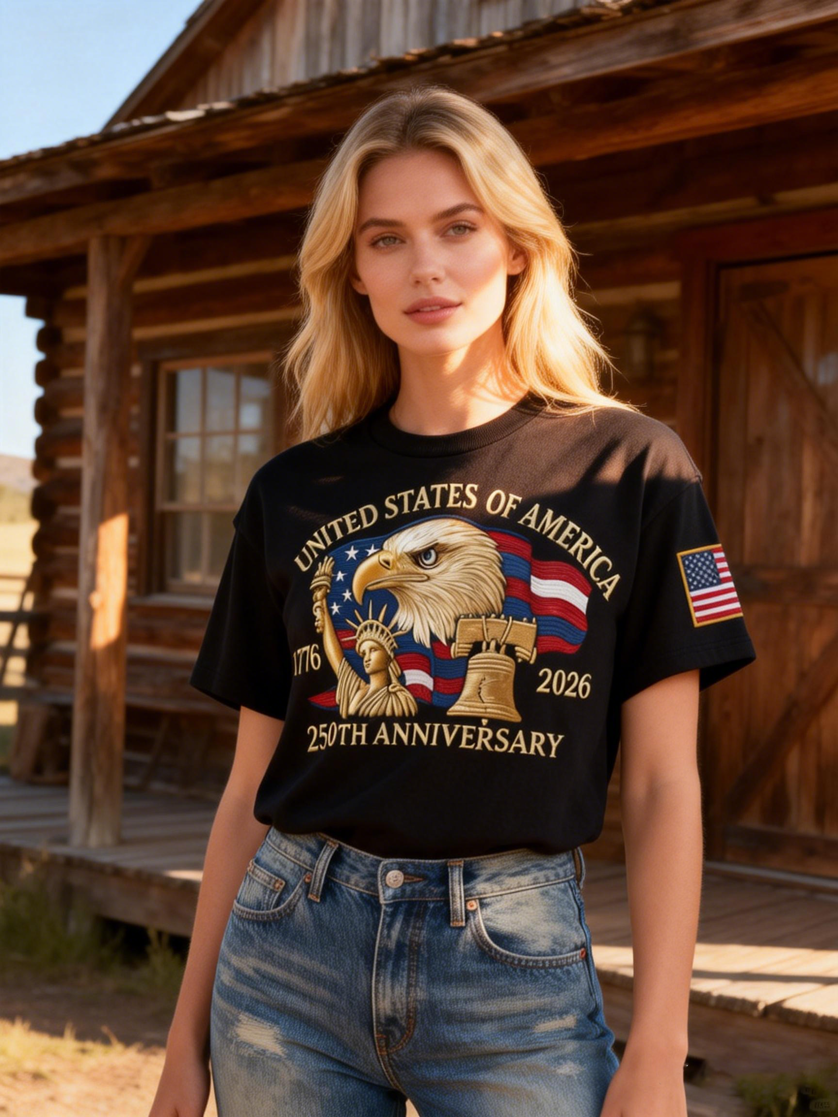 Women's USA 250th Anniversary Eagle & Flag Tee