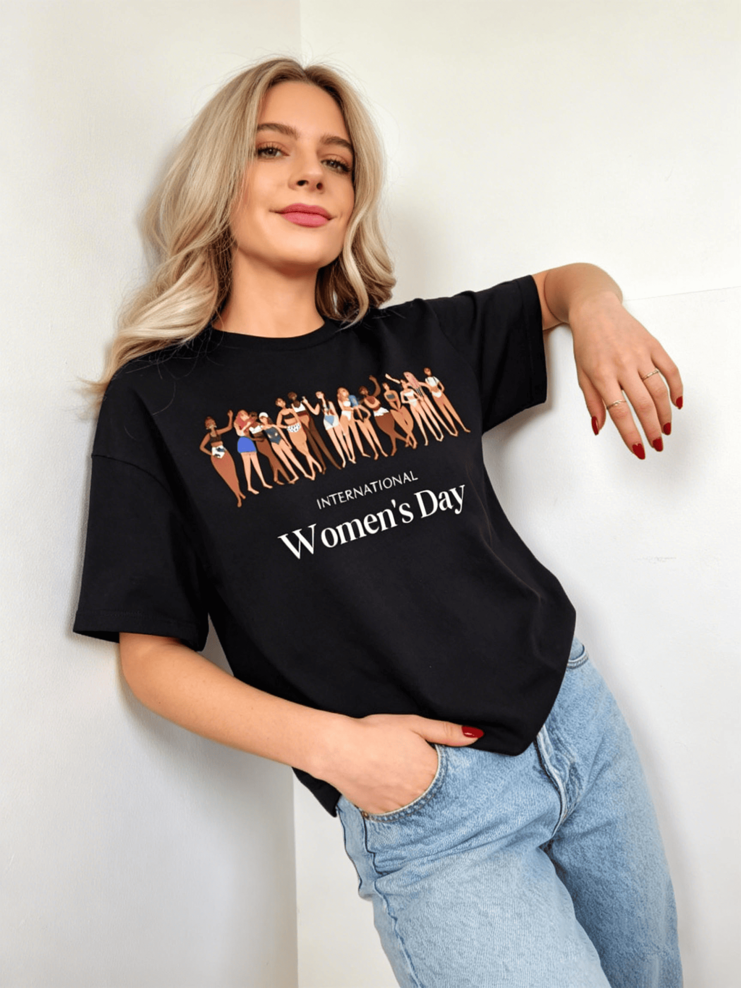 Women's Group Portrait International Women's Day Black T-Shirt