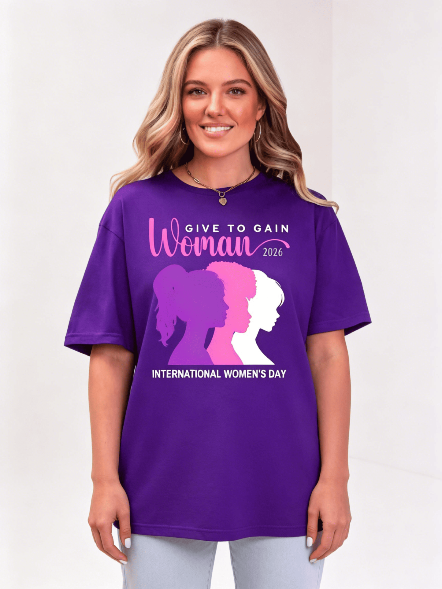 Women's 2026 IWD 'Give To Gain' Silhouette Purple Tee