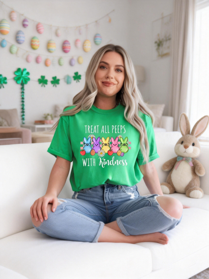 Women's Treat All Peeps With Kindness Easter T-Shirt