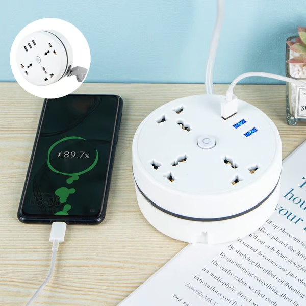 Universal power strip with extension cord