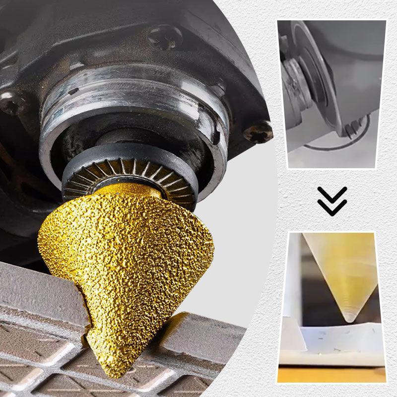 Gold-coated drill bit grinding metal sheet, premium auto tool from clarioy