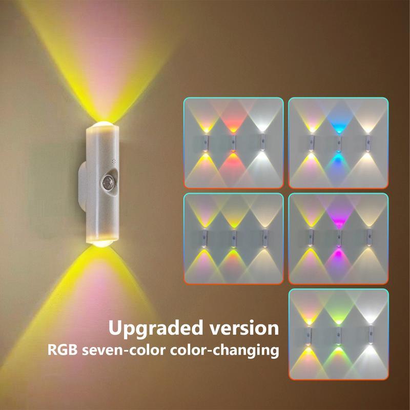 Motion Sensor Light LED Wall Light Magnetic Adsorption RGB 