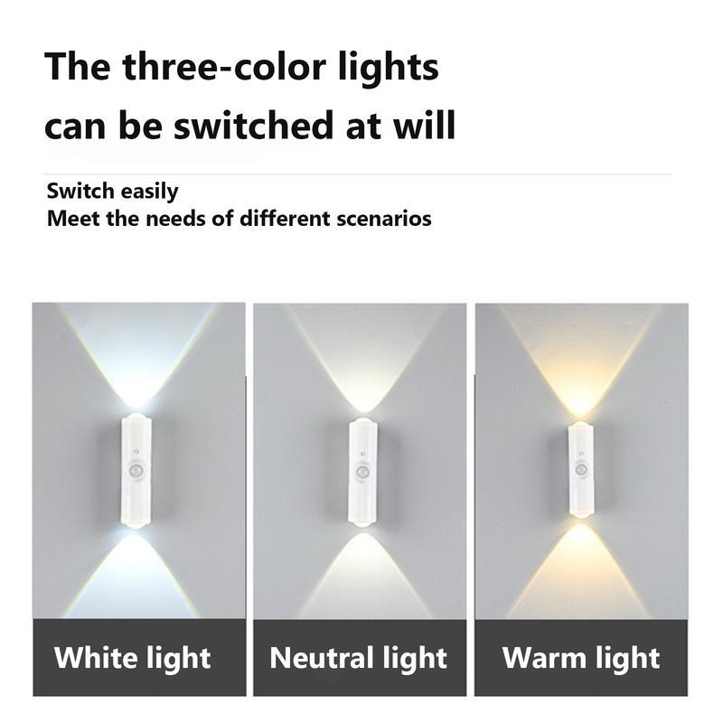 Motion Sensor Light LED Wall Light Magnetic Adsorption RGB 