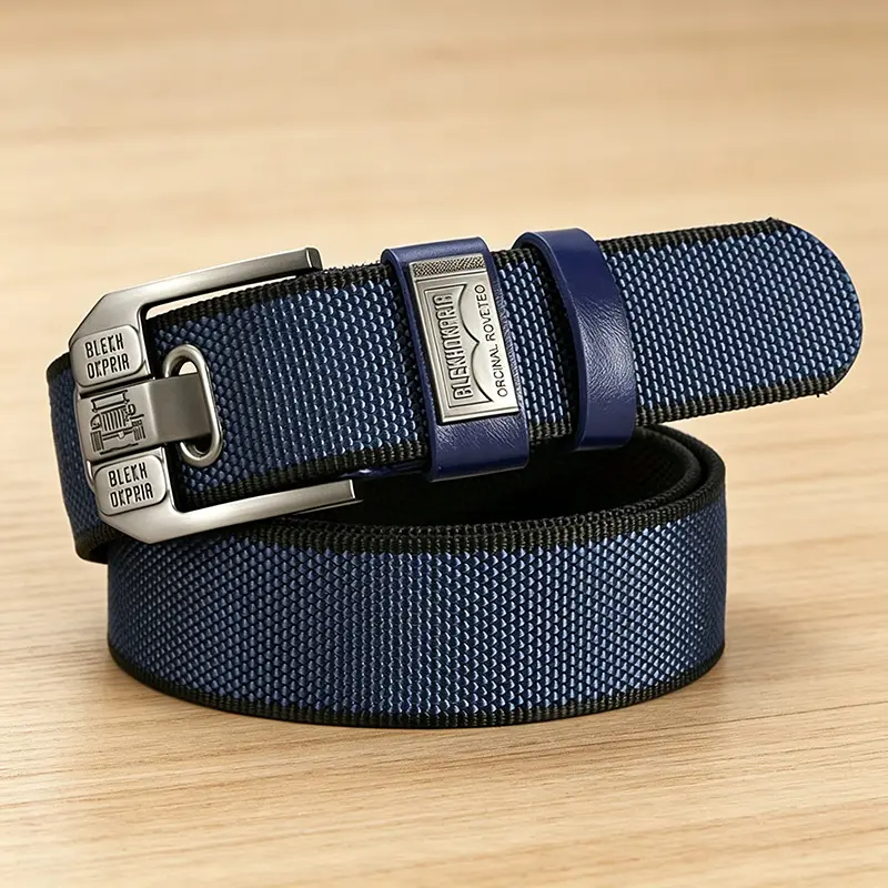 Mens Elastic Braided Belt Stretch Woven Web Belt Heavy Duty Alloy Square Buckle No Hole Adjustable Casual Work Belts