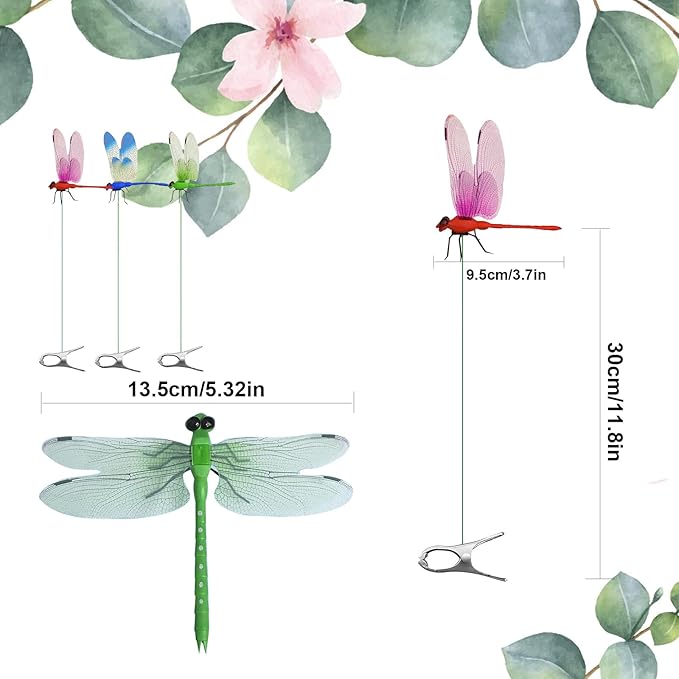 Nature's Defender: 3D Lifelike Dragonfly Deterrent Clips - 12pcs Per Pack
