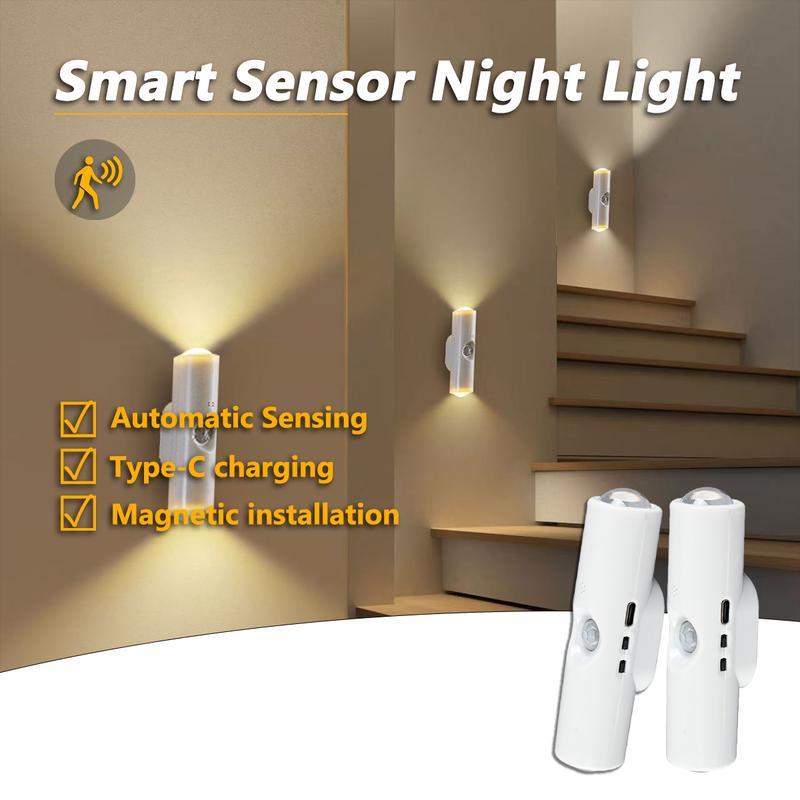 Motion Sensor Light LED Wall Light Magnetic Adsorption RGB 