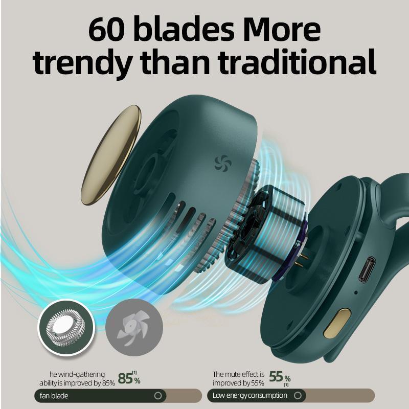 Portable clip-on silent mini bladeless electric fan