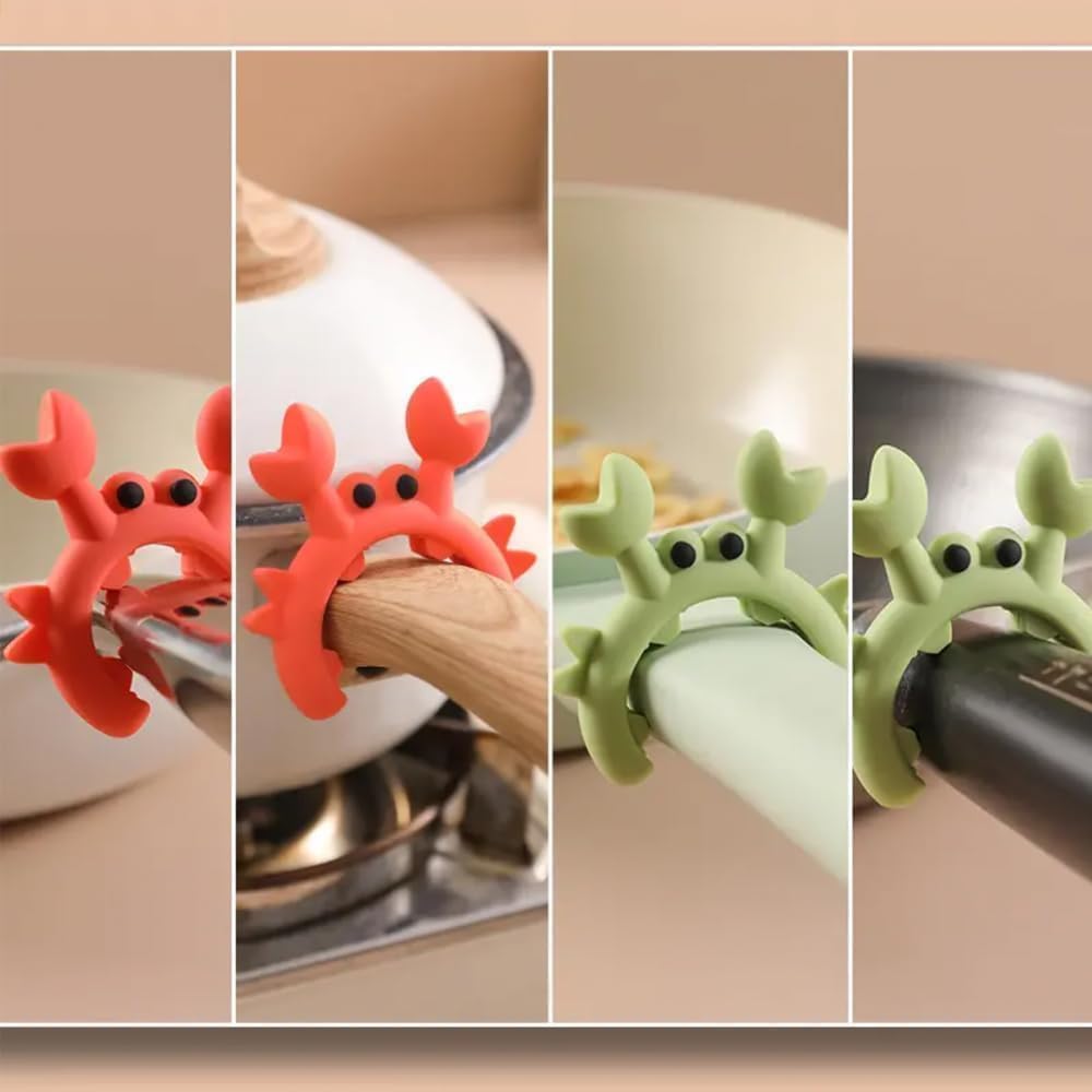 Silicone Crab Kitchen Utensil Rest, Pack of 10 Spatula Rack Spoon Rest Holder Steam Releaser Non-Slip, Stove Organizer, Home Kitchen Essentials for Stove Top Pot Kitchen Gadgets, Cooking Accessories Gifts