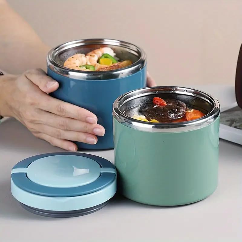 Lunch Box - Stainless Steel Thermal Container with Leakproof Lid, Large Capacity Insulated Meal Jar for Office, Commuters & Outdoor Enthusiasts