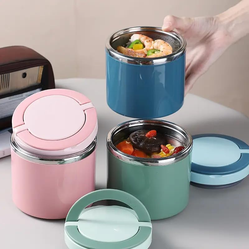 Lunch Box - Stainless Steel Thermal Container with Leakproof Lid, Large Capacity Insulated Meal Jar for Office, Commuters & Outdoor Enthusiasts