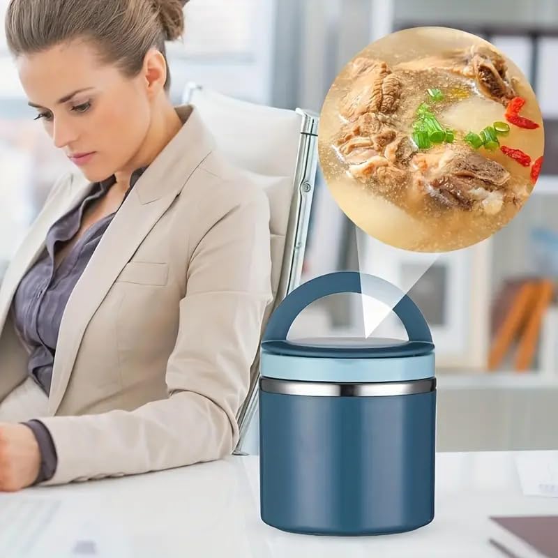Lunch Box - Stainless Steel Thermal Container with Leakproof Lid, Large Capacity Insulated Meal Jar for Office, Commuters & Outdoor Enthusiasts