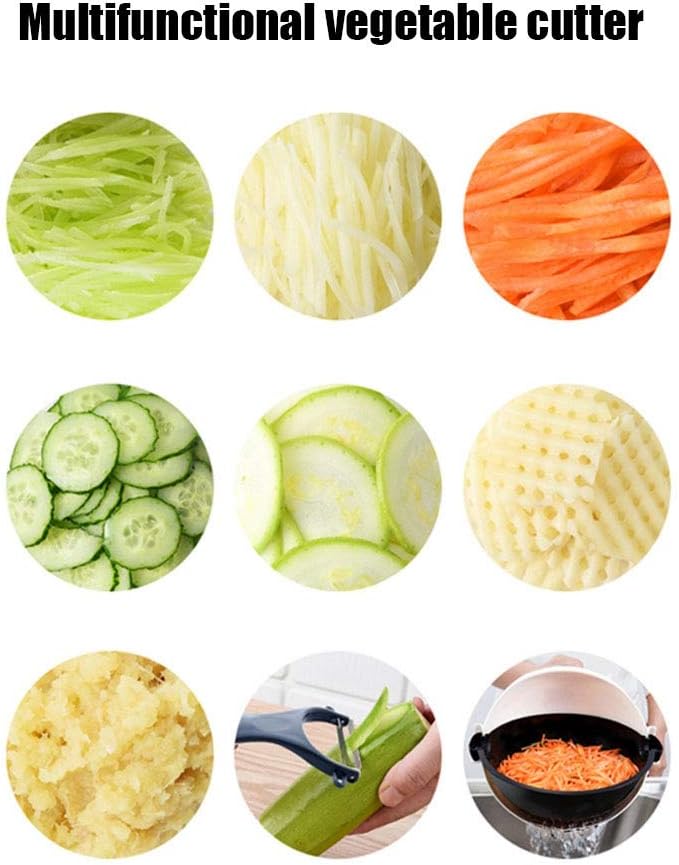 9 In 1 Multifunction Vegetable Cutter With Drain Basket