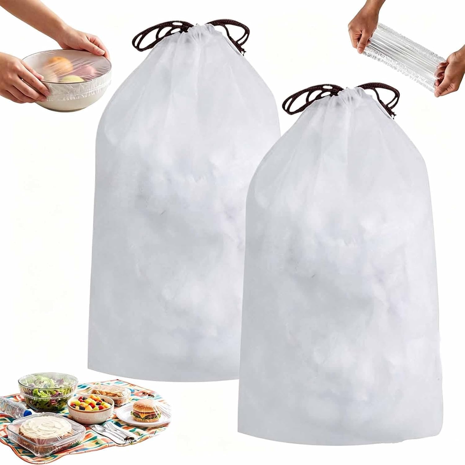 🔥100PCS Disposable Stretch Food Covers for Bowls & Plates