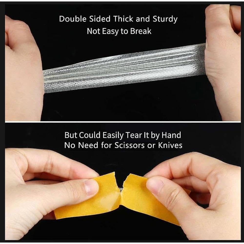 Heavy-Duty Double-Sided Duct Tape, Strong Adhesive, Waterproof, Removable, No Residue, Ideal for Carpet, Wallpaper, Home Use