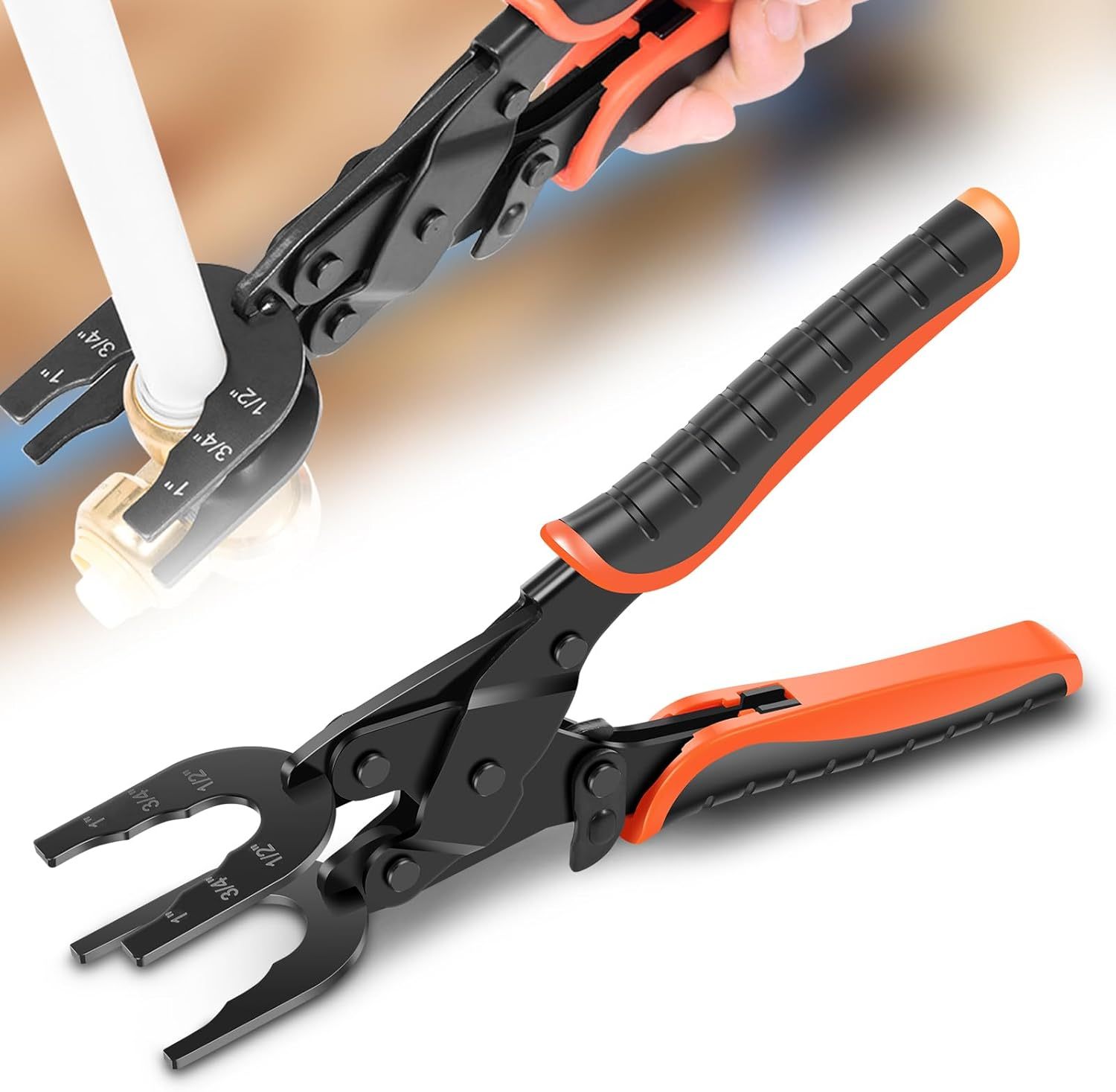 🔧 Push Fit Disconnect Tong Tool-1/2 • 3/4 • 1 Multi-Size Plumbing Disconnect Pliers