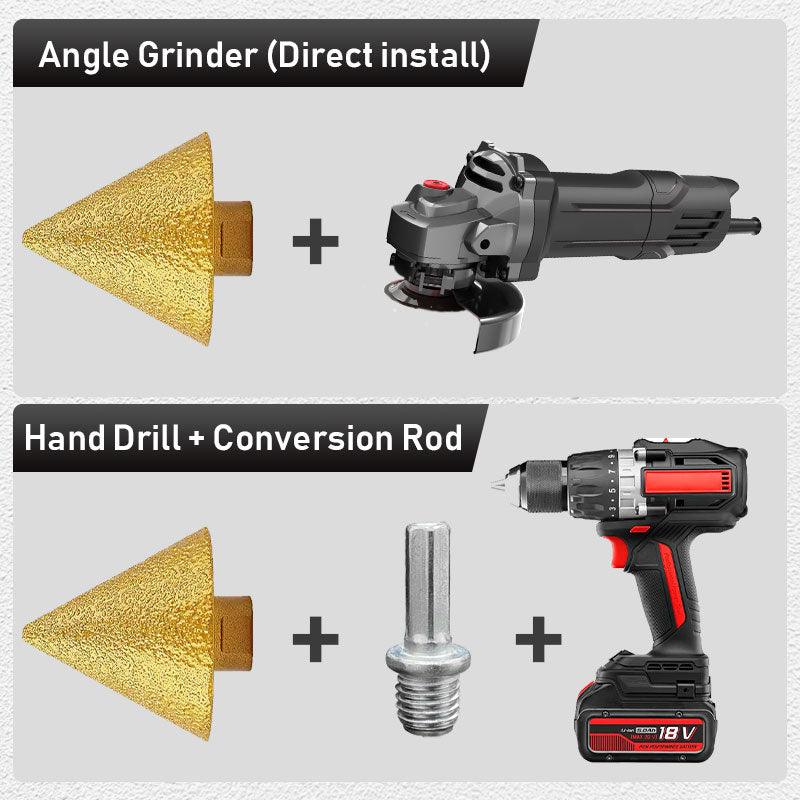 Gold cone grinding attachment for angle grinder and hand drill with conversion rod, clarioy auto tools
